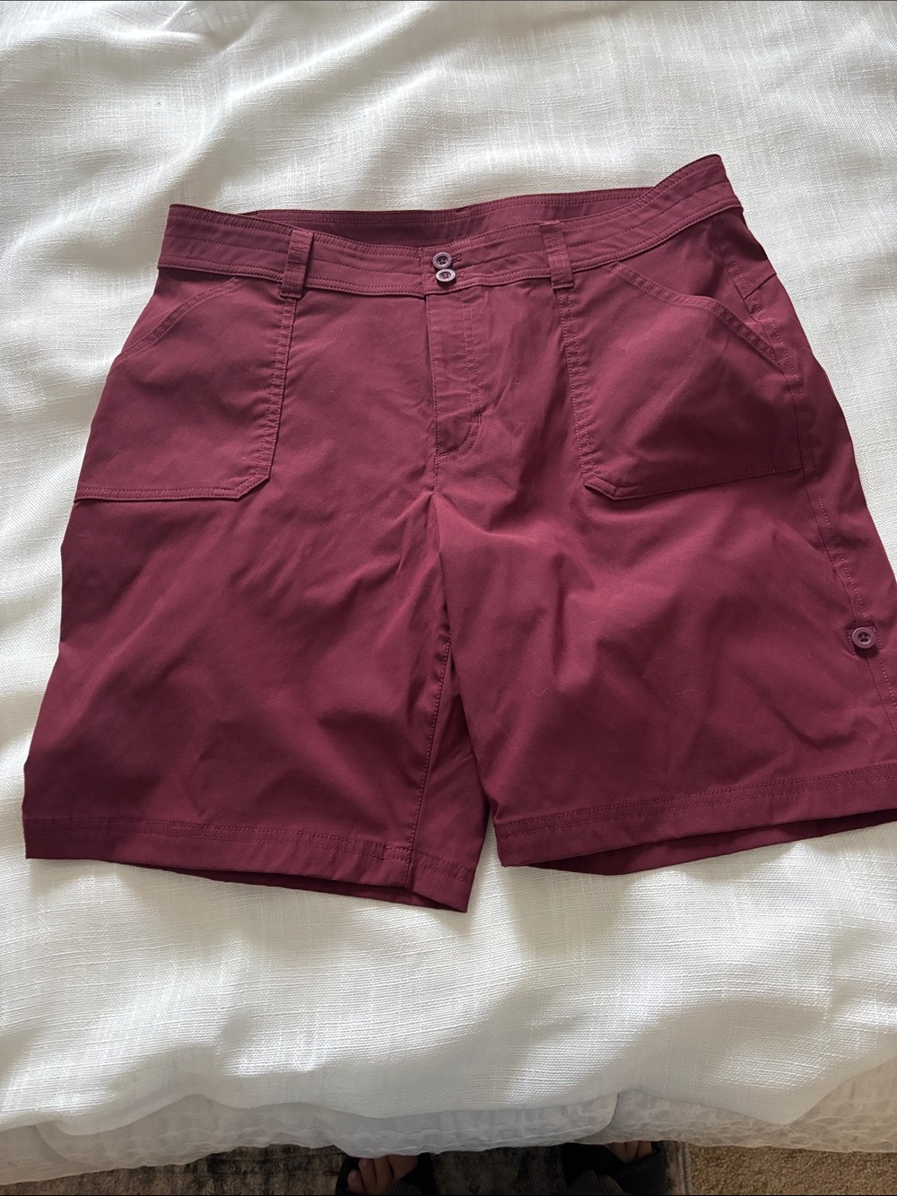 Eddie Bauer Burgundy Flat-Front Women's Shorts